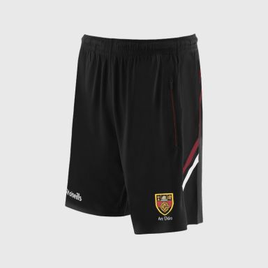 O’Neills Down GAA Sedona Shorts Black / Red with official crest