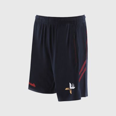 O’Neills Louth GAA Sedona Shorts Navy / Red with official crest