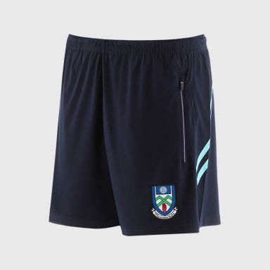 O’Neills Monaghan GAA Sedona Shorts Navy / Green with official crest