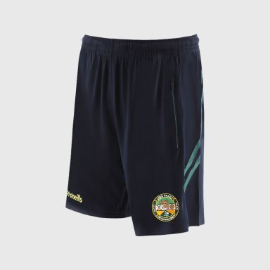 O’Neills Offaly GAA Sedona Shorts Navy / Green with official crest