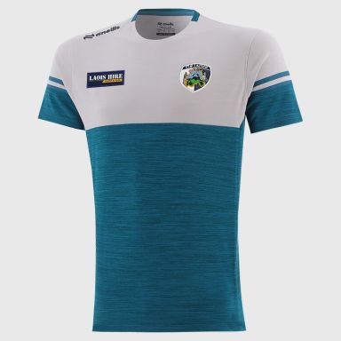 O’Neills Laois GAA Sedona T-Shirt Blue with official crest