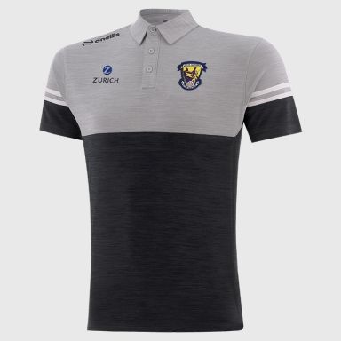 O’Neills Wexford GAA Sedona Polo Shirt Black/ Grey with official crest.