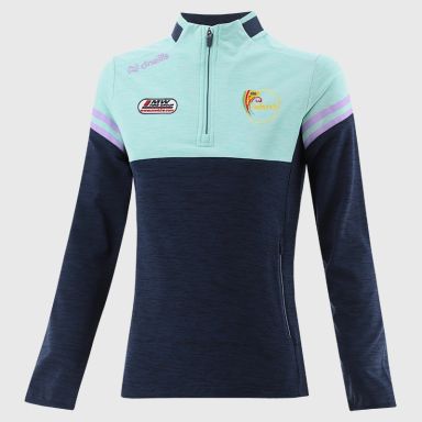 O'Neills Carlow GAA Women's Sedona Brushed Half Zip Top Marine / Green / Purple