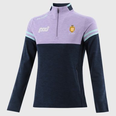 O'Neills Clare GAA Kids' Sedona Brushed Half Zip Top Marine / Purple / Green