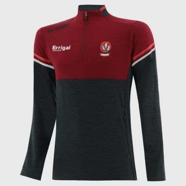 O'Neills Derry GAA Kids' Sedona Brushed Half Zip Top Black / Red