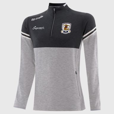 O’Neills Galway GAA Sedona Half Zip Top Silver with official crest