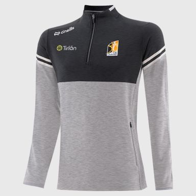 O’Neills Kilkenny GAA Kids'  Sedona Half Zip Top Grey with official crest