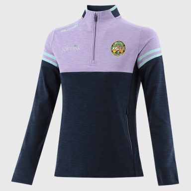 O’Neills Offaly GAA Sedona Half Zip Top Navy / Purple with official crest
