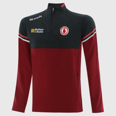O'Neills Tyrone GAA Men's Sedona Brushed Half Zip Top Red / Black / Red