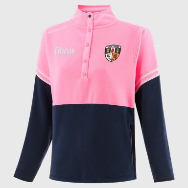 O’Neills Antrim GAA Kids' Sedona Snap Button Fleece Pink with official crest