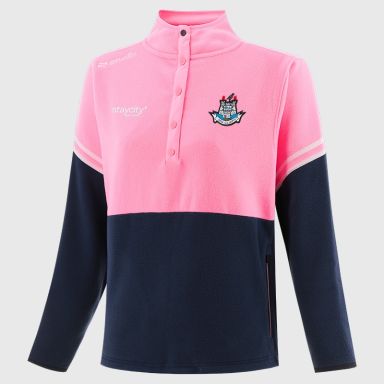 O’Neills Dublin GAA Kids' Sedona Snap Button Fleece Pink with official crest