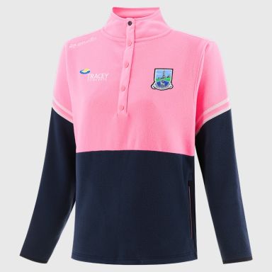 O’Neills Fermanagh GAA Women's Sedona Snap Button Fleece Pink with official crest