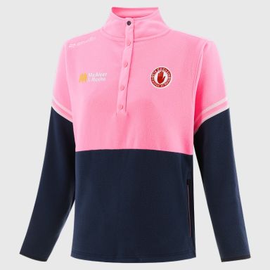 O’Neills Tyrone GAA Women's Sedona Snap Button Fleece Pink with official crest