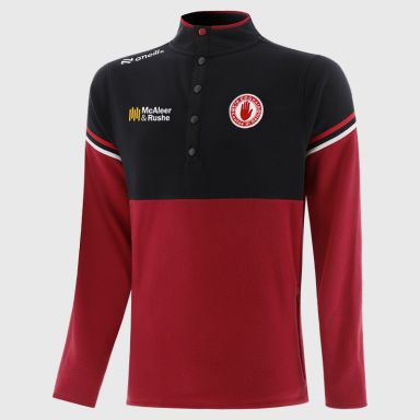 O’Neills Tyrone GAA Kids' Sedona Snap Button Fleece Red with official crest