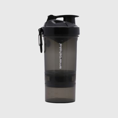 Black Smartshake protein shaker with two detachable storage compartments from O'Neills