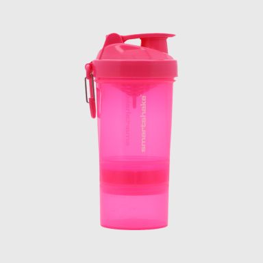 Pink Smartshake protein shaker with two detachable storage compartments from O'Neills