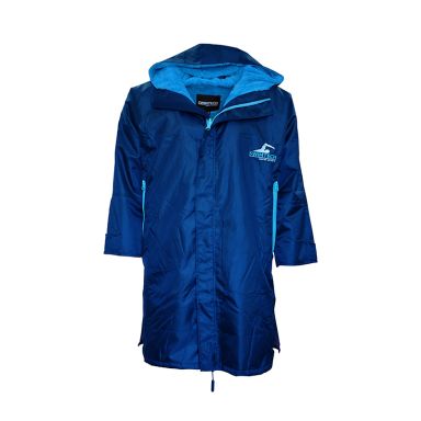 navy and blue SwimTech waterproof parka robe from O'Neills