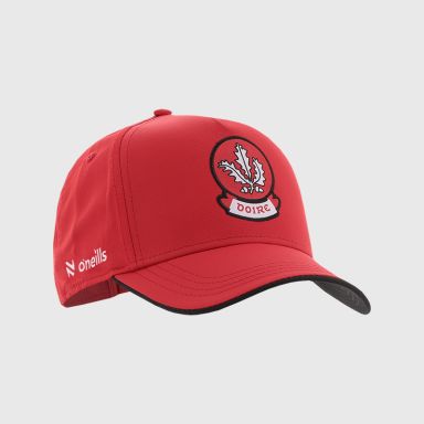 Red / Black Derry GAA Sully II Baseball Cap from O’Neills Sportswear complete with official Derry GAA County Crest.