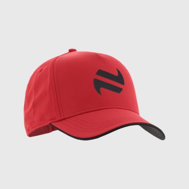 Red baseball cap with protective peak and Black O’Neills embroidered logo.