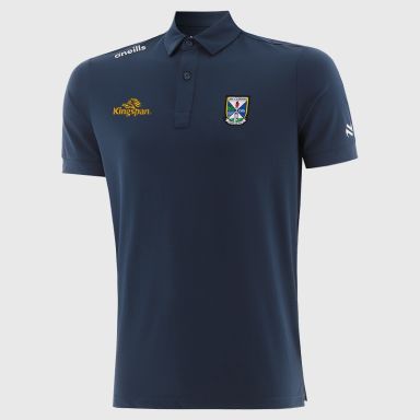 Navy O’Neills Cavan GAA Men’s Surge Soft Touch Polo Shirt with a classic collar and button placket
