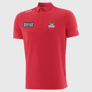 Red O’Neills Cork GAA Men’s Surge Soft Touch Polo Shirt with a classic collar and button placket