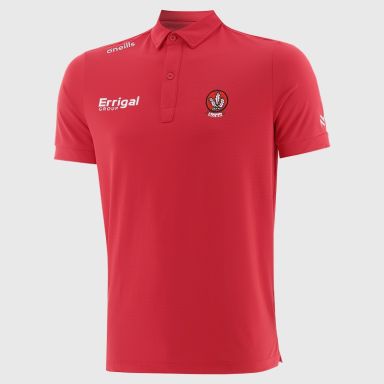 Red O’Neills Down GAA Men’s Surge Soft Touch Polo Shirt with a classic collar and button placket