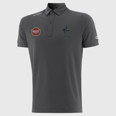 Dark Grey O’Neills Kildare GAA Men’s Surge Soft Touch Polo Shirt with a classic collar and button placket