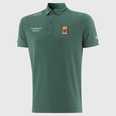 Green O’Neills Mayo GAA Men’s Surge Soft Touch Polo Shirt with a classic collar and button placket