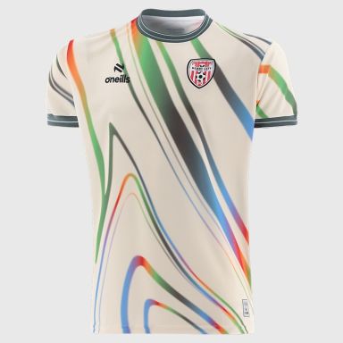 O'Neills Derry City FC Kids' Warm-Up T-Shirt Cream 2026