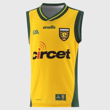 Yellow O’Neills Donegal GAA Kids' Home Vest 2026 by O’Neills.