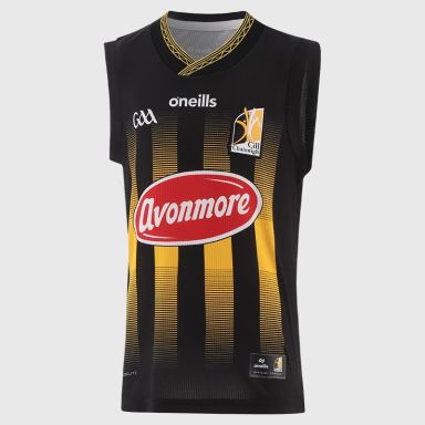 Black Kilkenny GAA Kids' Home Vest 2026 by O’Neills.