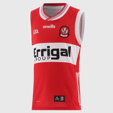 Red O’Neills Derry GAA Kids' Home Vest 2026 by O’Neills.