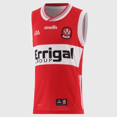 Red O’Neills Derry GAA Kids' Home Vest 2026 by O’Neills.