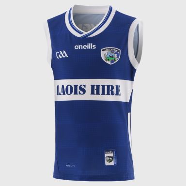 Blue O’Neills Laois GAA Kids' Home Vest 2026 by O’Neills.