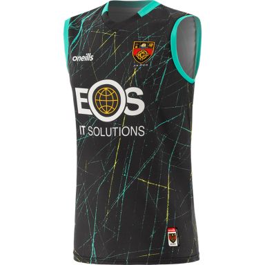 Down GAA Kids' training sleeveless jersey vest with sponsor logo by O’Neills.