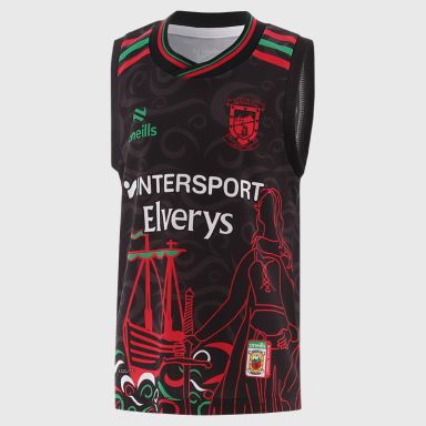 Black Mayo GAA Kids' Training Vest 2025 by O’Neills.