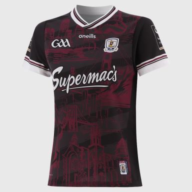 Black Galway GAA Women's Alternative Jersey 2025 from O’Neills.