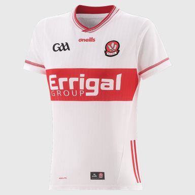 White Derry GAA Women's Alternative Jersey 2026 from O’Neills.
