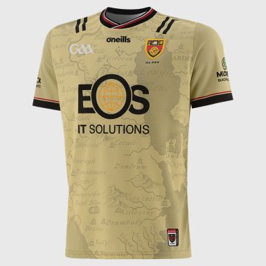 O’Neills Gold Down GAA Alternative Goalkeeper Jersey 2025 with ribbed crewneck by O’Neills.