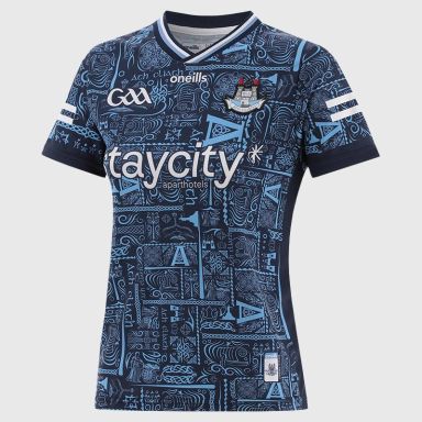 Navy Dublin GAA Women's Fit 2 Stripe Alternative Goalkeeper Jersey 2025 from O'Neills.