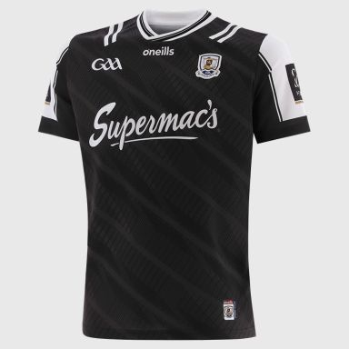 O’Neills Black Galway GAA Goalkeeper Jersey 2025 with ribbed crewneck by O’Neills