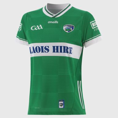 Green O’Neills Laois GAA Women's Goalkeeper Vest 2025 with ribbed crewneck by O’Neills.