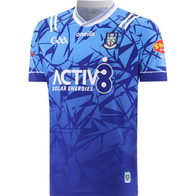 Blue Monaghan GAA Alternative Jersey 2024 with ribbed crewneck by O’Neills.
