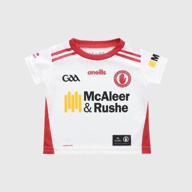 White Tyrone GAA Infant Home Jersey 2026 from O’Neills.
