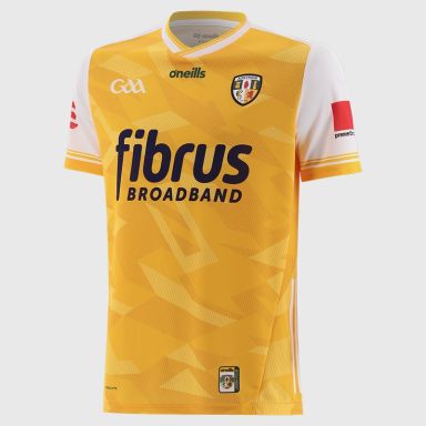 O’Neills Amber Antrim GAA Home Jersey 2025 by O’Neills.