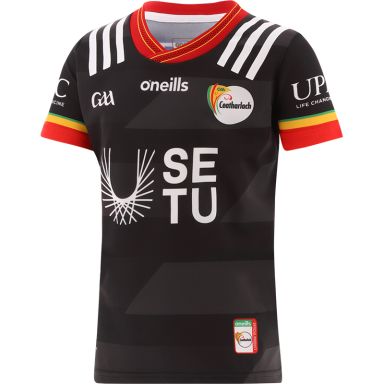 Black Carlow GAA Goalkeeper Jersey 2024 with ribbed crewneck by O’Neills.