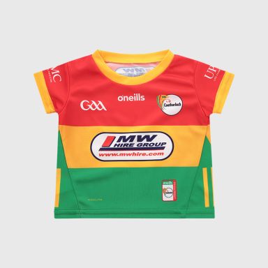 O’Neills Red Carlow GAA Baby Home Jersey 2025 from O’Neills.
