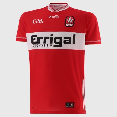 Red Derry GAA Home Jersey 2026 from O’Neills.