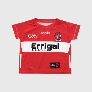 Red Derry GAA Infant Home Jersey 2026 from O’Neills.