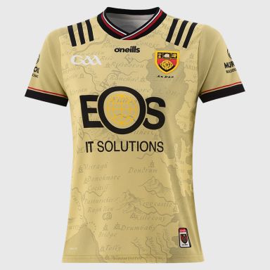 O’Neills Gold Down GAA Women's Alternative Goalkeeper Jersey 2025 with ribbed crewneck by O’Neills.